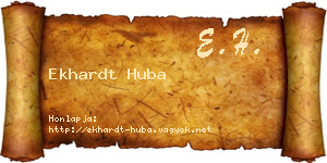 Ekhardt Huba névjegykártya